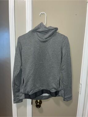 Nike Gray Funnel Neck Pullover with Branded Hem